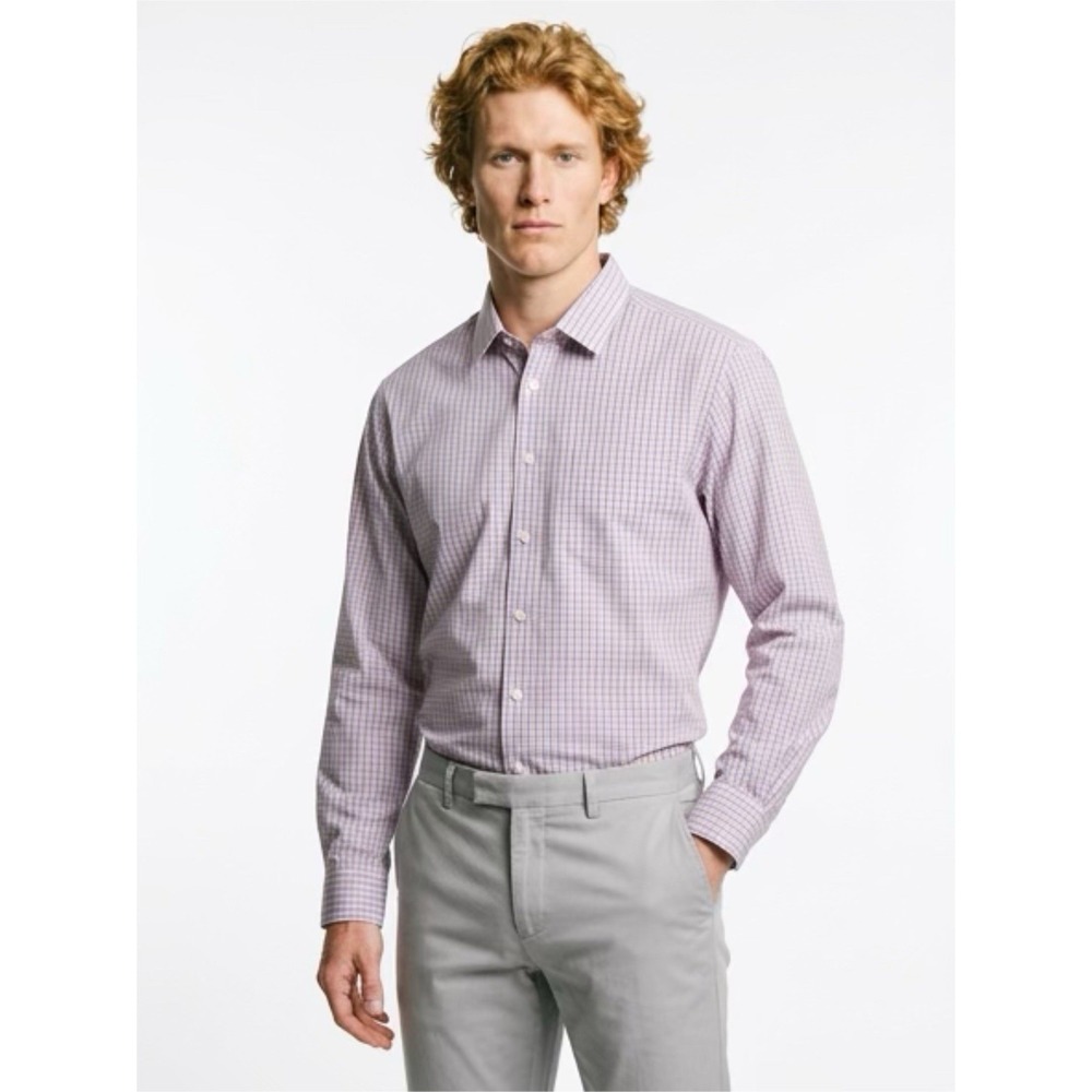 (..2)Men's Stanford Long Sleeve Button Up Shirt Size 17 (36-37)60%cotton40%polye